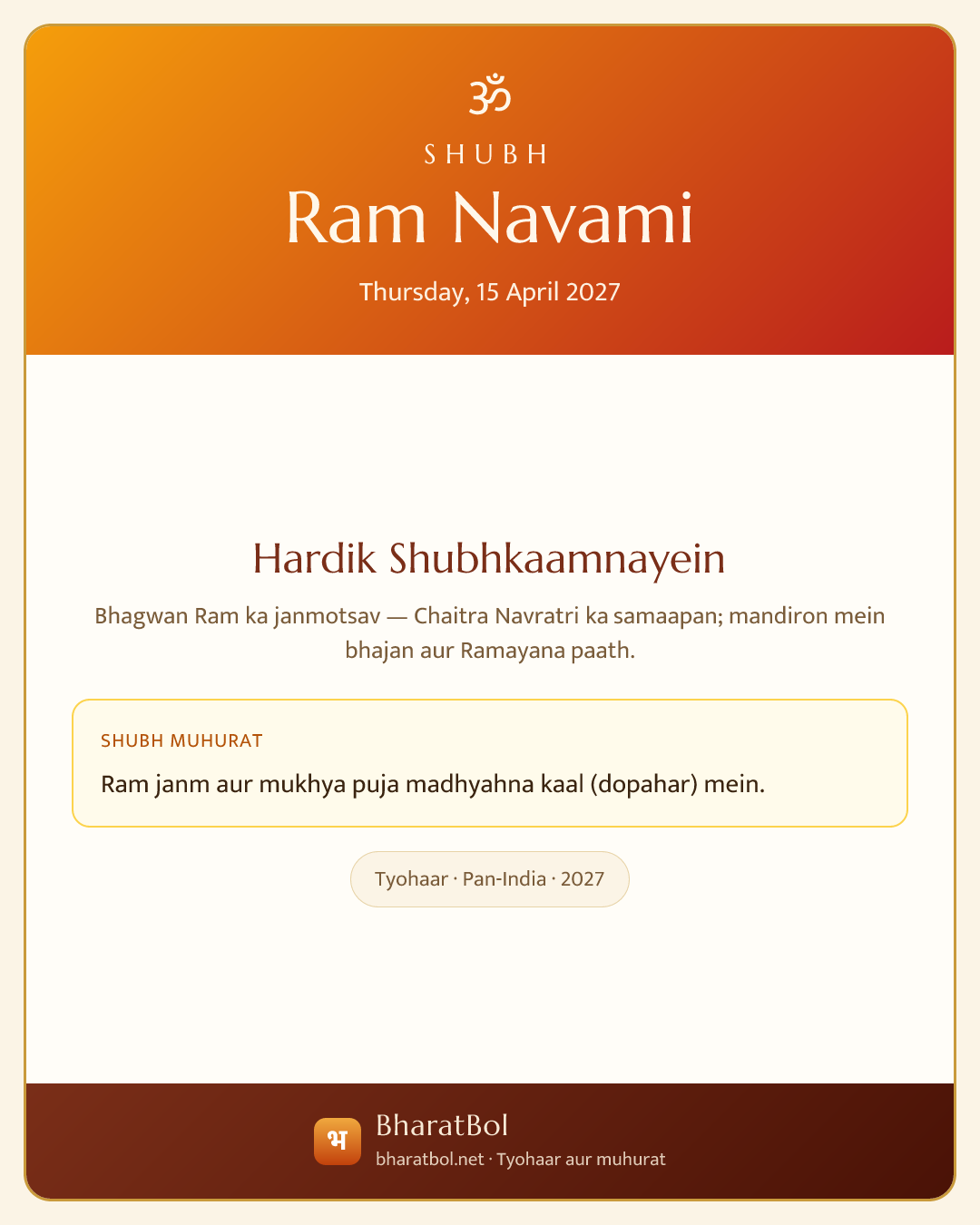 Shubh Ram Navami card